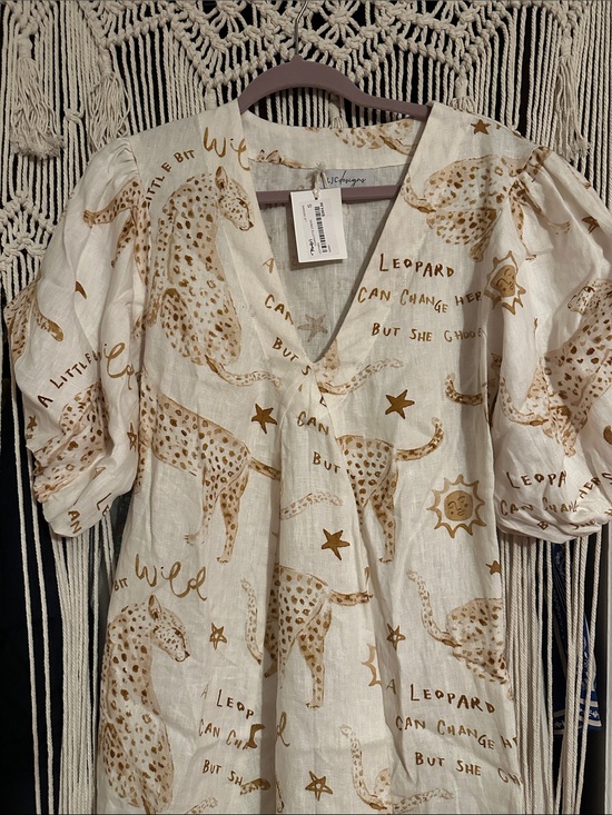 Ljc Designs Dresses & Skirts - Unknown Brand White & Tan Leopard Print Maxi Dress